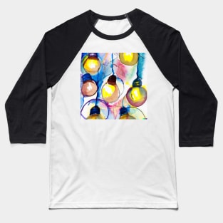 Watercolour Painting of Lightbulbs Baseball T-Shirt